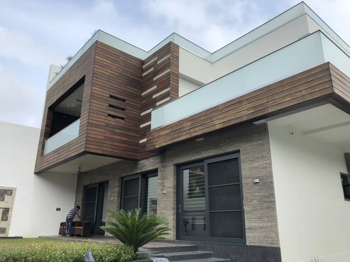 Timber-clad facade of Shizaan Akhtar House